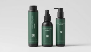 green bottles cosmetics qr code